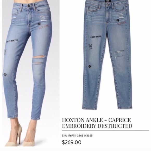 PAIGE Denim - Paige | Hoxton Ankle Embellished Jeans